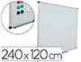 Imagen Pizarra blanca rocada acero vitrificado magnetico marco aluminio y cantoneras pvc 240 x 120 cm incluye bandeja 2