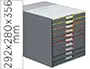 Imagen Fichero cajones de sobremesa durable varicolor apilables 10 cajones plastico 292x280x356 mm 2