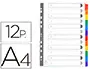 Imagen Separador exacompta cartulina juego de 12 separadores din a4multitaladro color blanco 2
