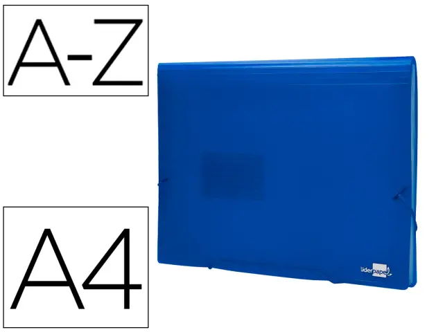 Imagen Carpeta liderpapel clasificador fuelle 32112 polipropileno din a4 azul transparente 13 departamentos.