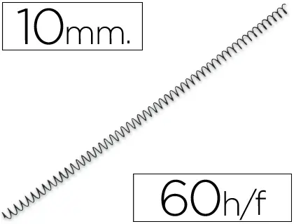 Imagen Espiral metalico 5:1 10 mm 1mm caja de 200 unidades
