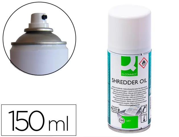 Imagen Aceite lubricante q-connect en spray para destructora de documentos 150 ml