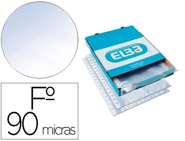 Imagen Funda multitaladro elba standard folio 90 micras piel naranja caja de 100 unidades