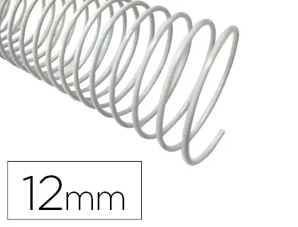 Imagen Espiral metalico q-connect blanco 64 5:1 12 mm 1mm caja de 200 unidades