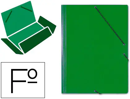 Imagen Carpeta gomas solapas carton saro tamao folio verde