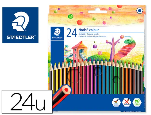Imagen Lapices de colores staedtler wopex ecologico 24 colores en caja de carton