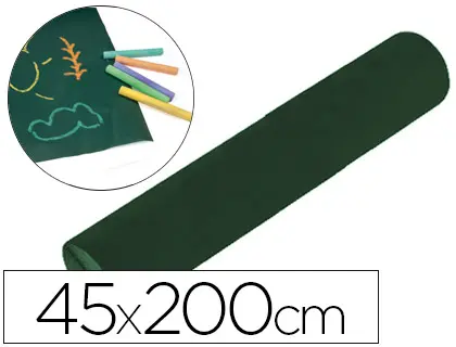 Imagen Pizarra liderpapel rollo adhesivo 45x200 cm para tiza color verde