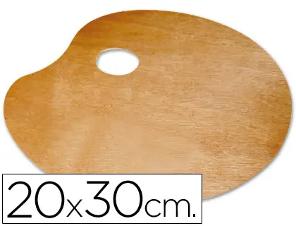 Imagen Paleta madera lidercolor ovalada tamao 20x30 cm grosor 0,3 cm zurdos