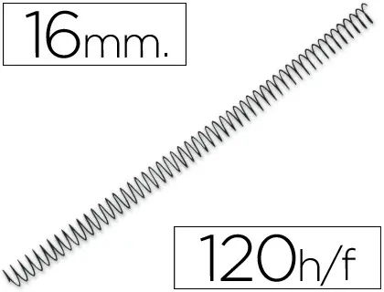 Imagen Espiral metalico yosan negro paso 64 5:1 16 mm calibre 1,20 mm