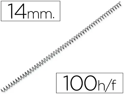 Imagen Espiral metalico yosan negro paso 64 5:1 14 mm calibre 1,00 mm