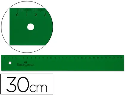 Imagen Regla faber 30 cm plastico verde