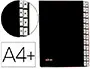 Imagen Carpeta clasificadora fuelle pardo carton compacto folio 24 departamentos visor doble personalizables color negro 2