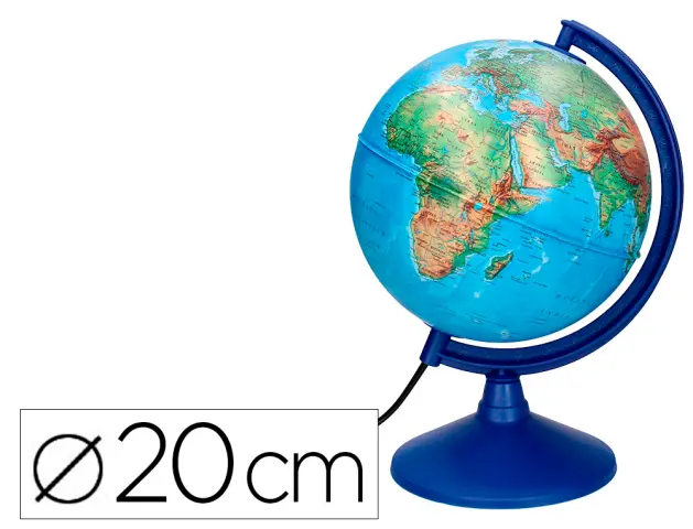 Imagen Globo terraqueo liderpapel con luz fisico y politico diametro 20 cm