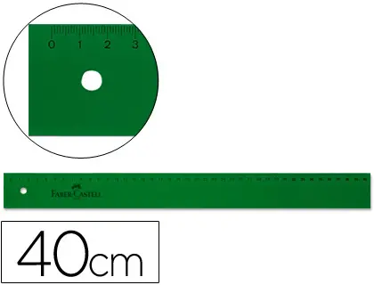 Imagen Regla faber 40 cm plastico verde