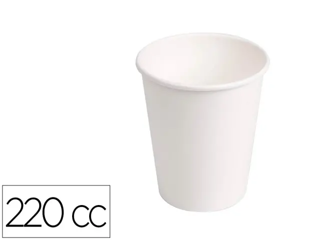 Imagen Vaso de carton biodegradable blanco 220 cc paquete de 50 unidades
