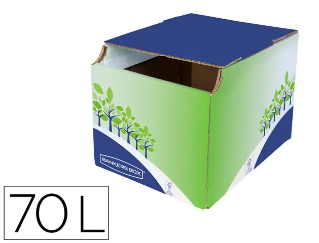 Imagen Contenedor papelera reciclaje fellowes sobremesa carton 100% reciclado montaje manual entrada frontal y tapa
