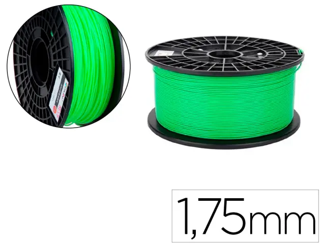 Imagen Filamento 3d colido pla luminoso 1,75 mm 1 kg verde