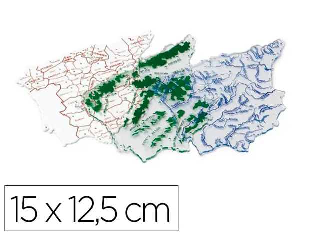 Imagen Plantilla faibo mapa espaa 15x12,5 cm bolsa de 3 unidades 100% reciclable