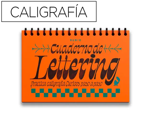 Imagen Cuaderno rubio lettering caligrafia practica curioos paso a paso encuadernacion espiral tapa dura 212 paginas