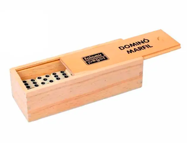 Imagen Domino falomir marfil en caja de madera