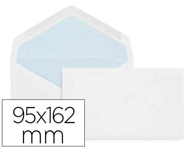 Imagen Sobre liderpapel blanco con fondo 95x162 mm engomado solapa de pico paquete de 25 unidades