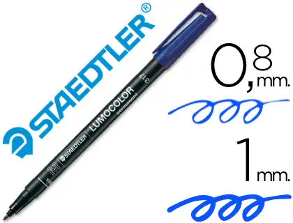 Imagen Rotulador staedtler lumocolor retroproyeccion punta de fibrapermanente 317-3 azul punta media redonda 0.8-1 mm