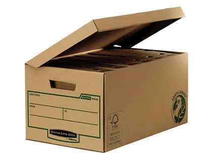 Imagen Cajon fellowes carton reciclado para almacenamiento de archivadores capacidad 6 cajas de archivo 80 mm