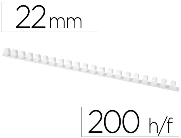 Imagen Canutillo q-connect redondo 22 mm plastico blanco capacidad 200 hojas caja de 50 unidades