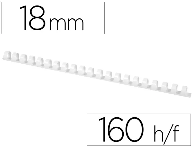 Imagen Canutillo q-connect redondo 18 mm plastico blanco capacidad 160 hojas caja de 50 unidades
