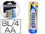 Imagen Pila maxell alcalina 1.5 v tipo aa lr06 blister de 4 unidades 2