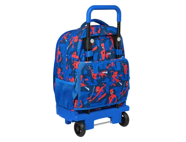 Imagen Cartera escolar safta con carro mochila grande con ruedas compact extraible 330x220x450 mm spider-man 2