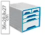 Imagen Fichero cajones de sobremesa cep 5 cajones mixtos blanco/azul 360x288x270 mm 2