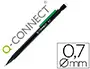 Imagen Portaminas q-connect 0.7 mm con 3 minas cuerpo negro con clip verde 2