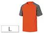 Imagen Camiseta de algodon deltaplus color gris naranja talla l 2