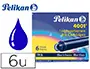 Imagen Tinta estilografica pelikan tp6 azul / negro caja de 6 cartuchos 2