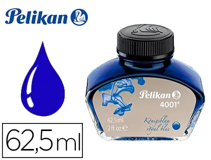 Imagen Tinta estilografica pelikan 4001 azul real frasco de 62,5 ml
