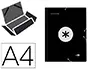 Imagen Carpeta liderpapel antartik gomas a4 3 solapas carton forrado color negro 2