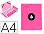 Imagen Carpeta liderpapel antartik gomas a4 3 solapas carton forrado color rosa 2