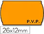Imagen Etiquetas meto onduladas 26 x 12 mm fluor naranja pvp adh 2 rollo 1500 etiquetas troqueladas para etiquetadora tovel 2