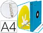 Imagen Carpeta 4 anillas 40 mm mixtas liderpapel antartik a4 forrada color azul 2
