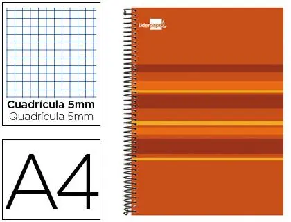 Imagen BLOC ESPIRAL A4 160 HOJAS NARANJA