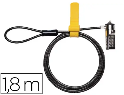 Imagen Cable de seguridad para portatil kensington microsaver con combinacion longitud 1,8 mt