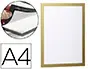 Imagen Marco porta anuncios durable magnetico din a4 dorso adhesivo removible color oro pack de 2 unidades 2