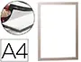 Imagen Marco porta anuncios durable magnetico din a4 dorso adhesivo removible color plata pack de 2 unidades 2