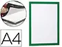 Imagen Marco porta anuncios durable magnetico din a4 dorso adhesivo removible color verde pack de 2 unidades 2