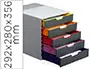 Imagen Fichero cajones de sobremesa durable varicolor apilables 5 cajones plastico 292x280x356 mm 2