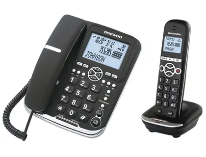 Imagen Telefono daewoo dtd-5500 combo fijo+inalambrico manos libres rellamada pantalla retroiluminada color negro