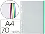 Imagen Funda multitaladro q-connect din a4 70 mc cristal con borde colores surtidos bolsa de 25 2