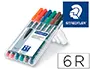 Imagen Rotulador staedtler lumocolor retroproyeccion punta de fibra permanente 318 wp estuche 6 colores punta fina 2