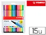 Imagen Rotulador stabilo acuarelable pen 68 estuche de 10 colores estandar + 5 colores neon 2